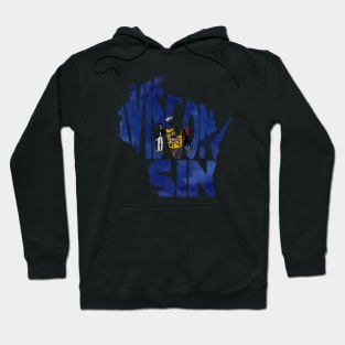 Wisconsin Typo Map Hoodie